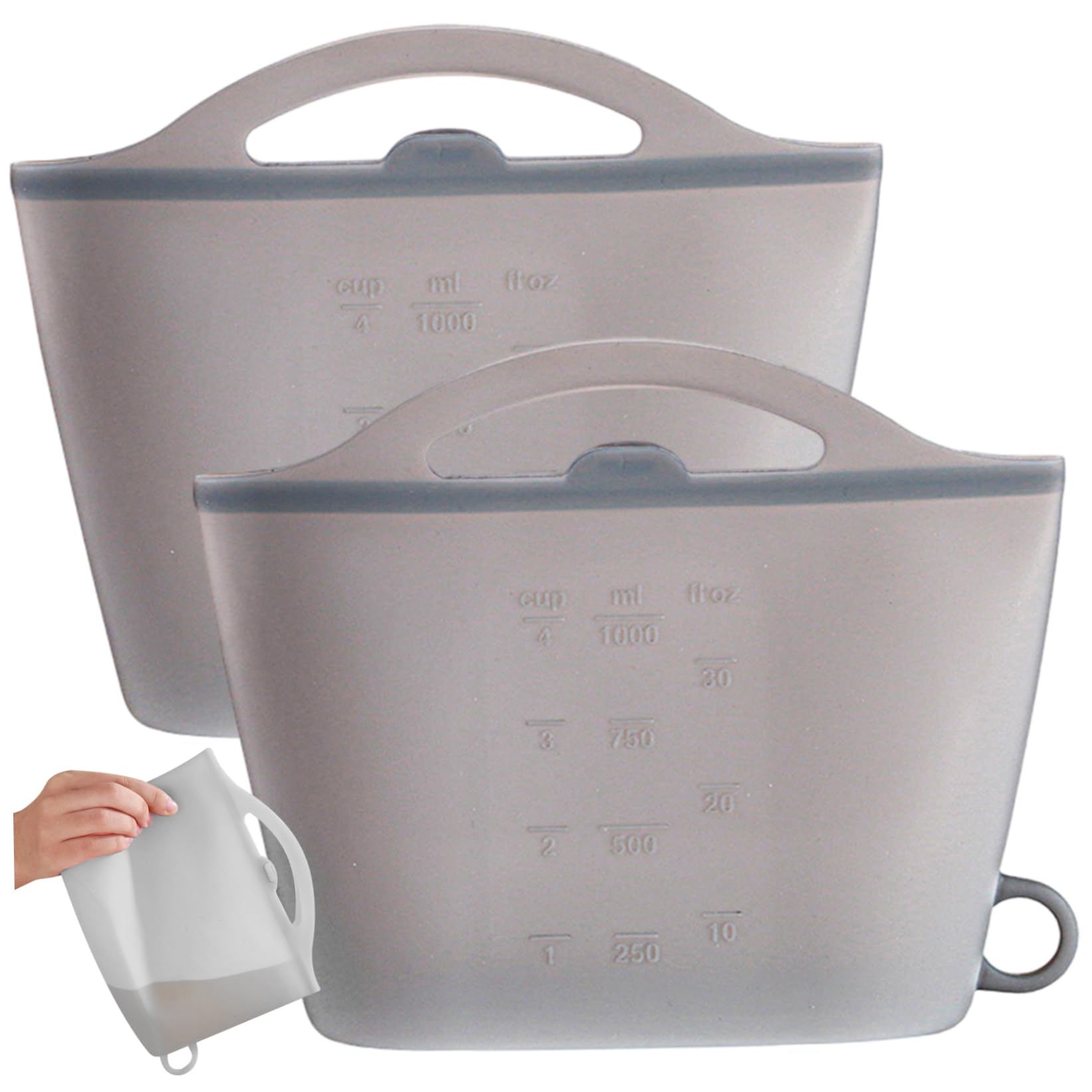 2 sacchetti sterilizzatori per microonde sacchetti flessibili in silicone per microonde da 1000 ml sterilizzatore per ciucci a tenuta stagna con maniglia