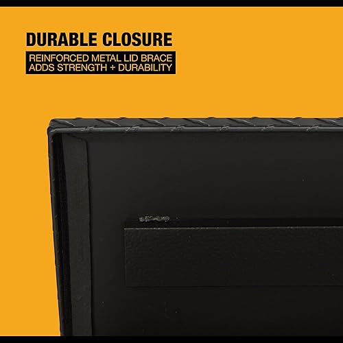 Miniatura 6 de Northern Tool Caja de herramientas para camión de montaje lateral, aluminio, negro mate, pestillo de mango de tracción, 48 pulgadas x 11.5 pulgadas