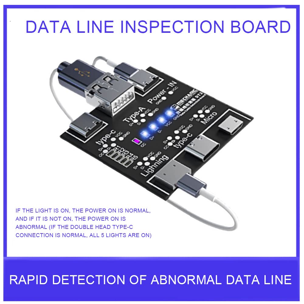 Carte de détection de câble de données mécanique DT3, testeur de câble USB, commutation marche-arrêt de court-Circuit pour outil de carte de Test iOS Android type-c