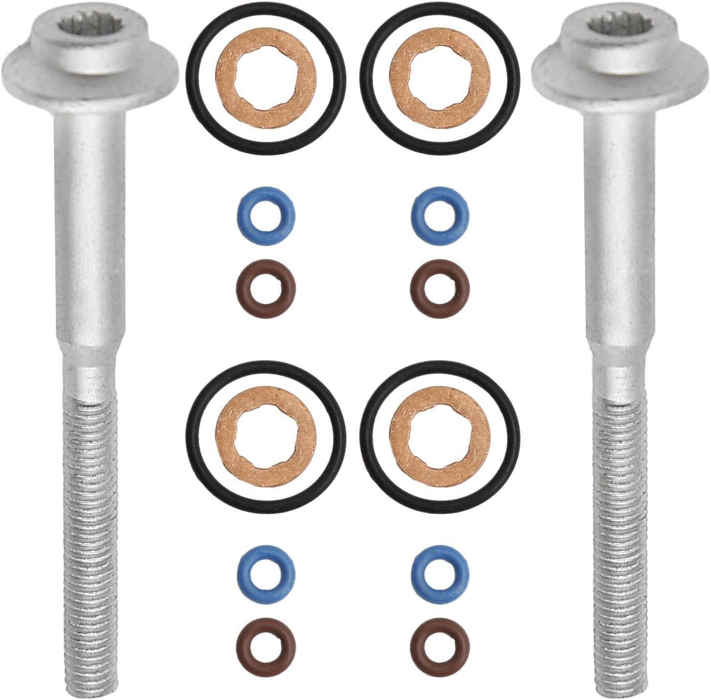 SANTUO 03L130277B WHT003187 1 set Fuel Injector Seal and Bolts Repair Kit for AUDI for SEAT for SKODA for VW Diesel Injector Seals Set for Car Repair A2C59513554 883.670