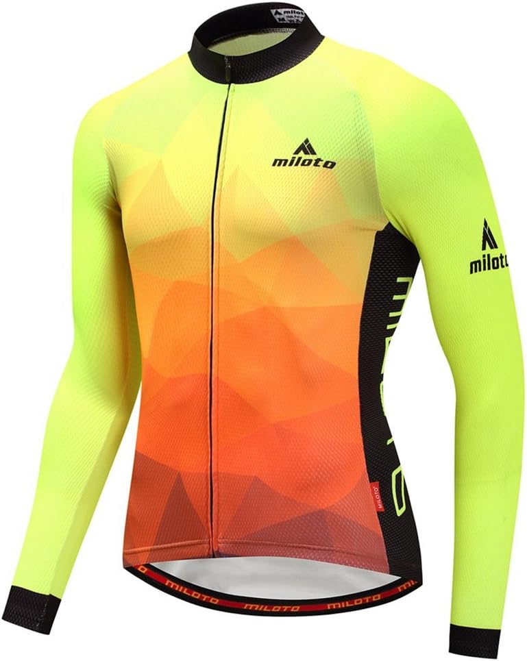 Men's Cycling Jersey Long Sleeve Reflective Fluorescence Size XL(CN)