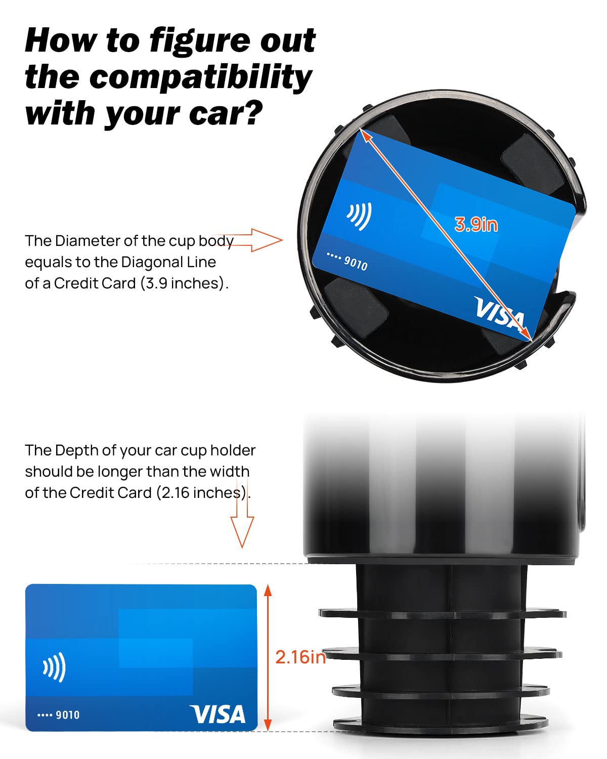 JOYTUTUS Cup Holder Expander for Car, Stable Car Cup Holder Expander