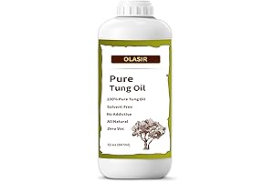 32 oz Food-Safe Natural Pure Tung Oil: Preserve Wood Finishes with Waterproof Protection