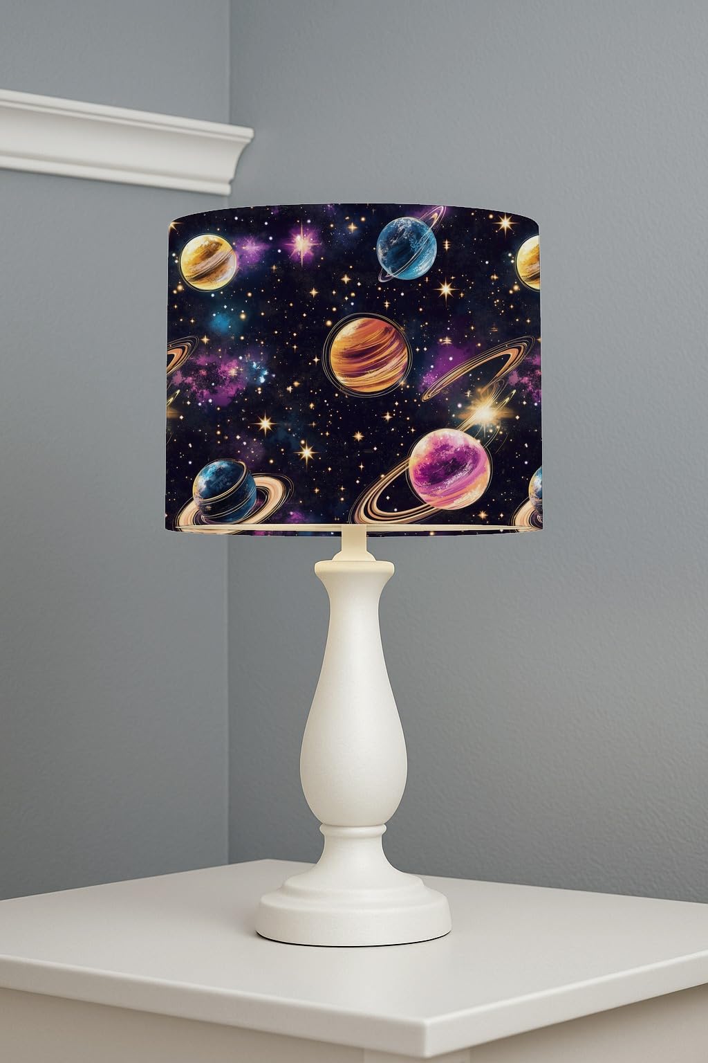 Celestial Dreamscape Voyage lightshade – 20 x 18.5cm Table Drum Shade | 8DB895