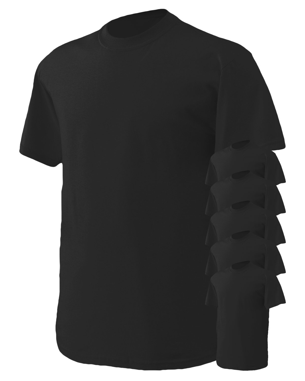GildanMen's Heavy Cotton T-Shirt, Black, X-Large. (Pack of 6)