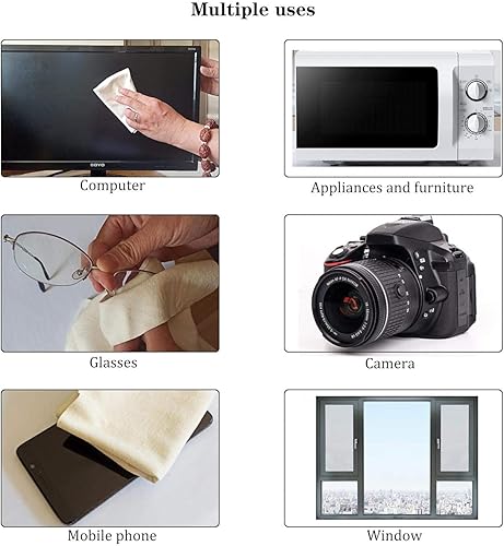 Miniatura 4 de Paño de limpieza de microfibra, (2 unidades, 24 x 16 pulgadas), paño de limpieza para gafas y joyas, paño de gamuza para automóvil, toalla de secado