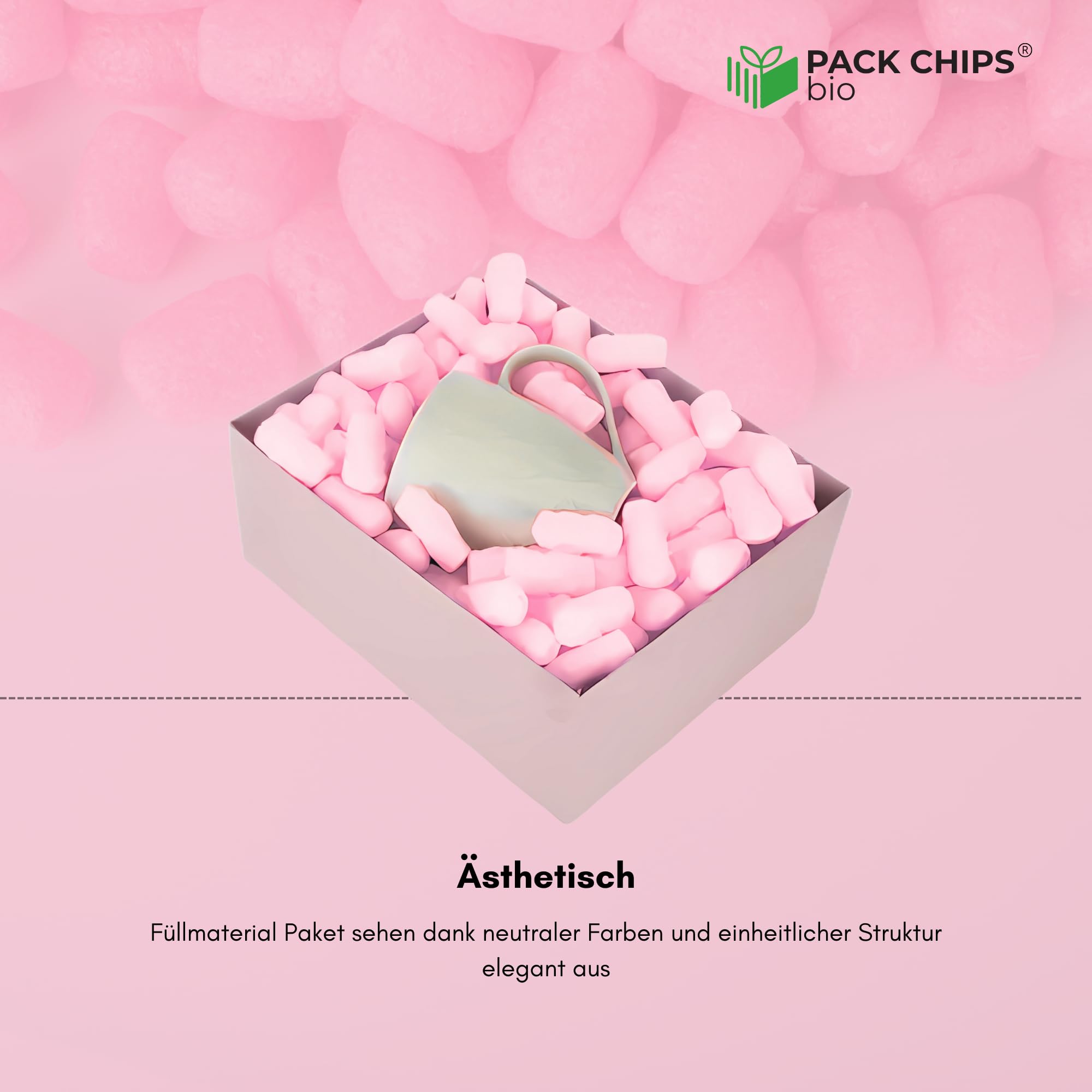 Verpackungschips Füllmaterial 400 L - Antistatische Polsterchips - Füllmaterial für Pakete - Verpackungsmaterial BIO - 100% Natürlich Abbaubar aus Stärke
