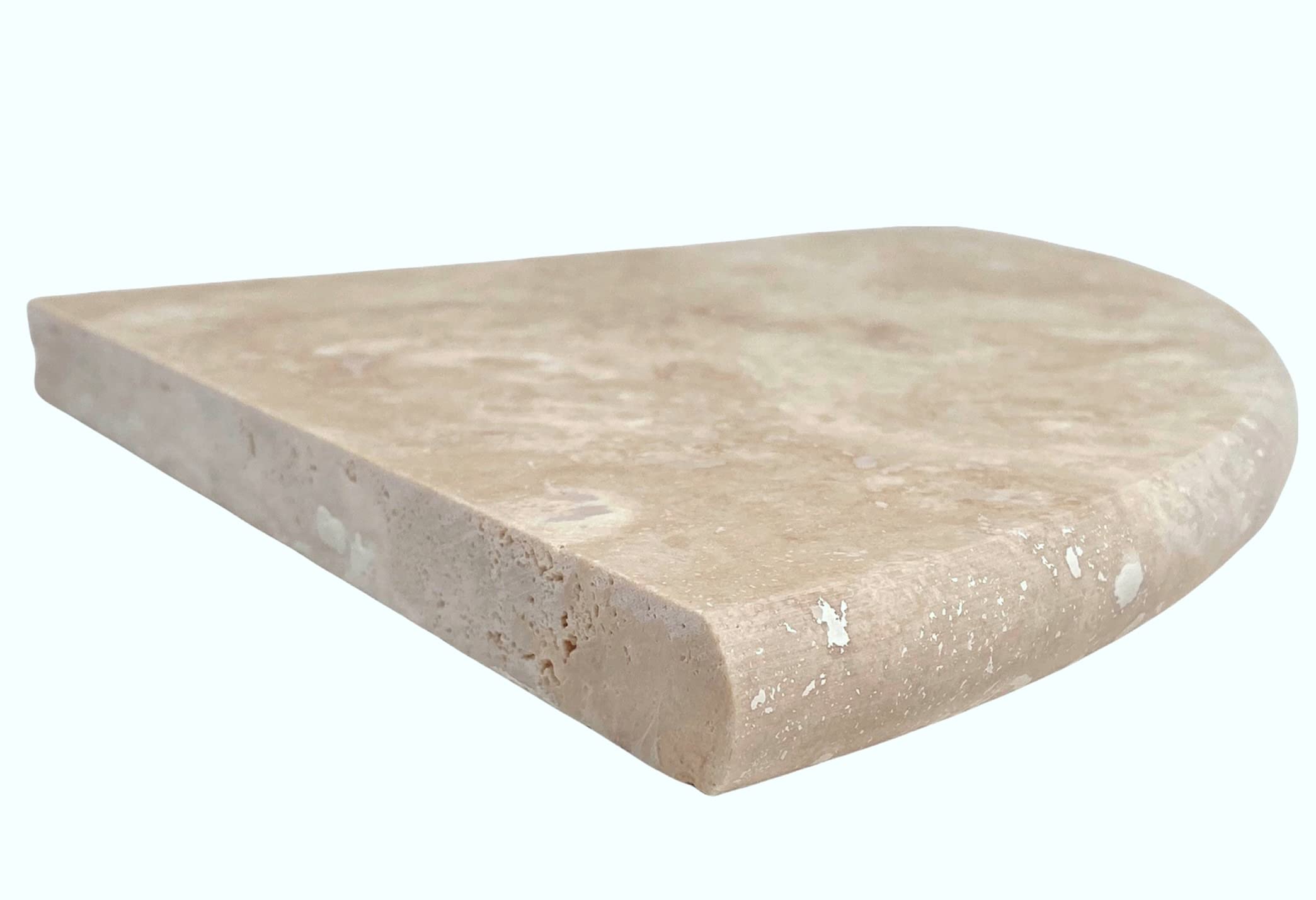 Tenedos Premium Quality Durango Cream Filled and Honed Ivory Light Travertine Corner Shelf 9'' (1)