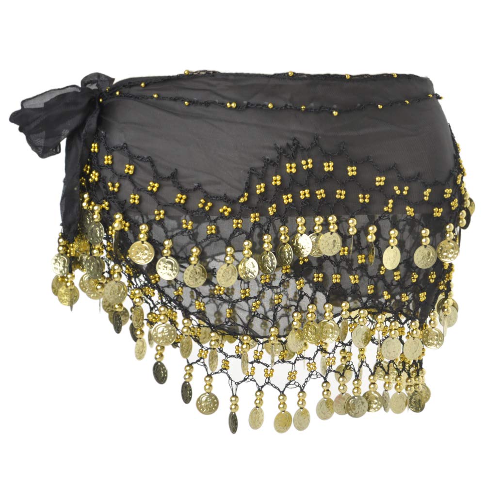 BellyLadyBelly Dance Hip Scarf 158 Gold Coins Dance Skirt