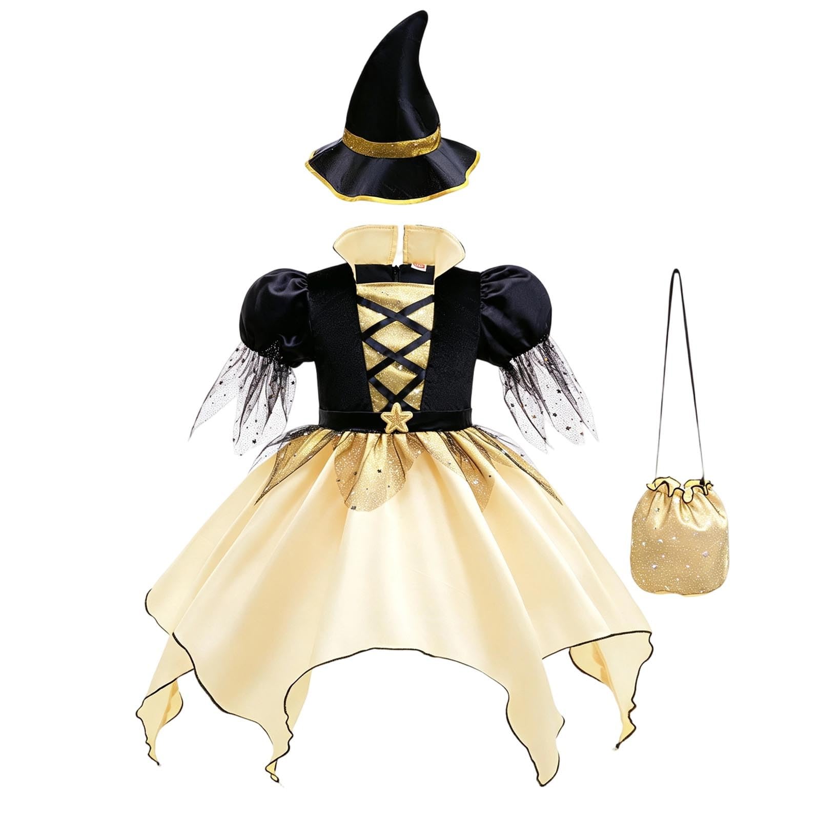 Halloween Kostüm Kinder Hexe Mädchen Kostüm Halloween Karneval Festzug Outfit Hexen Verkleidung Set Niedlichen Kleinkind Kleid Karneval Cosplay Kostüme Für Cosplay Party Für Kinder