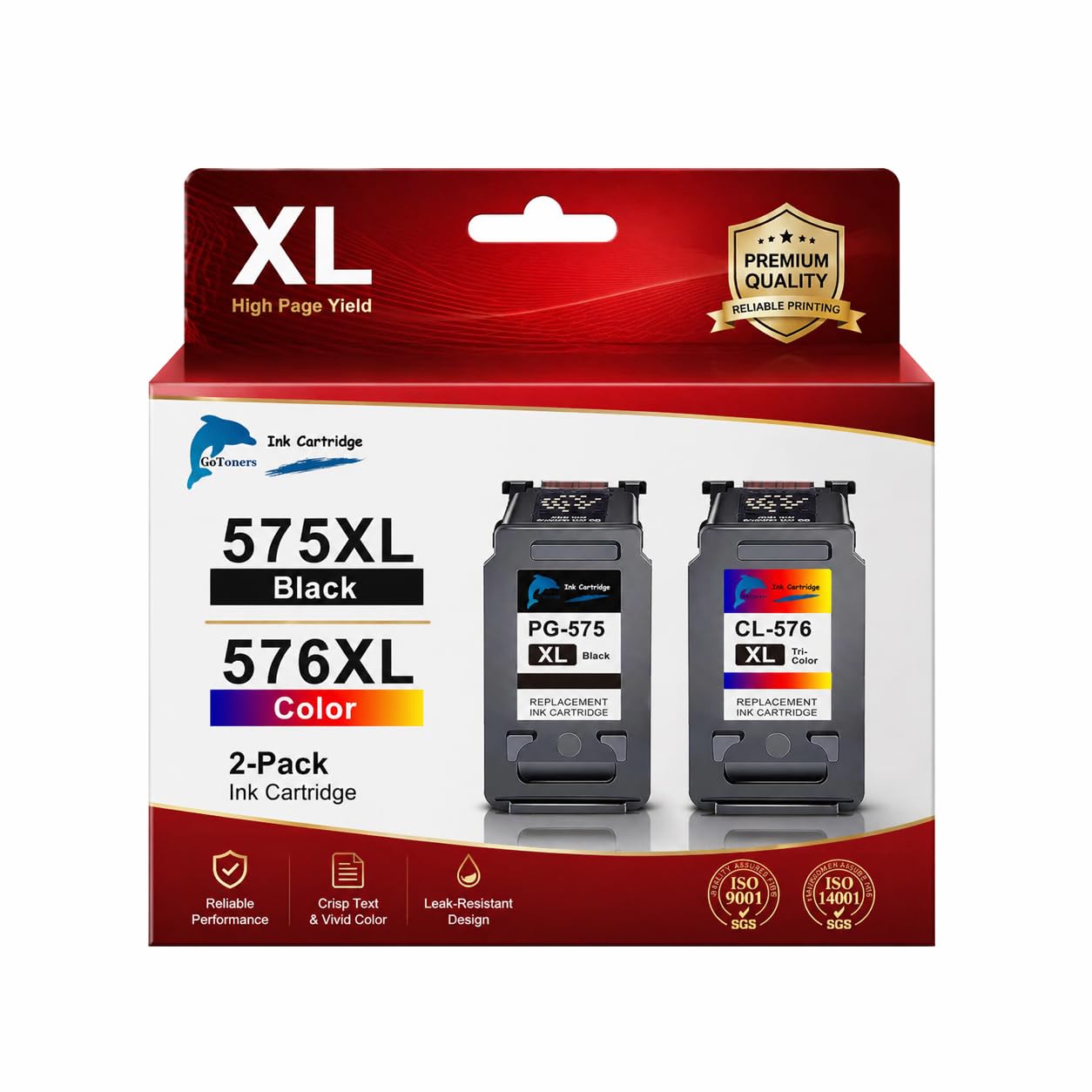 GoToners 575 XL 576 XXL Patronen Kompatibel für Canon 580 581 Druckerpatronen PGI-580 CLI-581 für PIXMA TS3750i TR4755i TS3752i TS3550i TR4750i TS6351 TS6250 TS6150 TS9550 TS5100 MG3650 MX475 MG425
