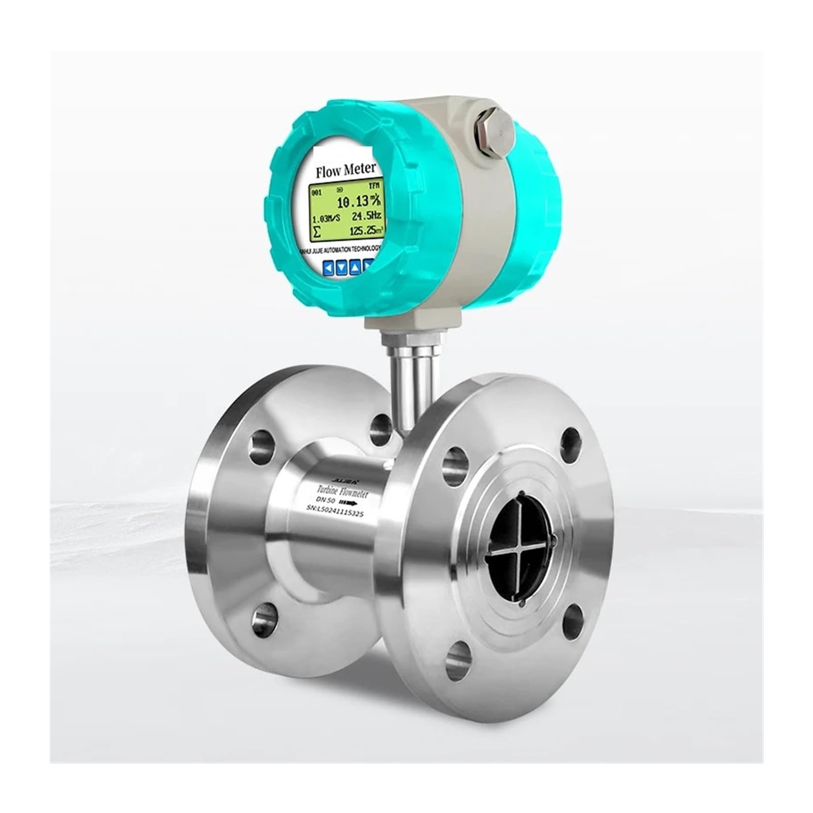 Caudalímetro de turbina for agua líquida, 4-20 mA, RS485, 24 V CC, sensor de flujo electromagnético con pantalla LCD Garantizar la estabilidad(DN65-4-20mA-SS304)