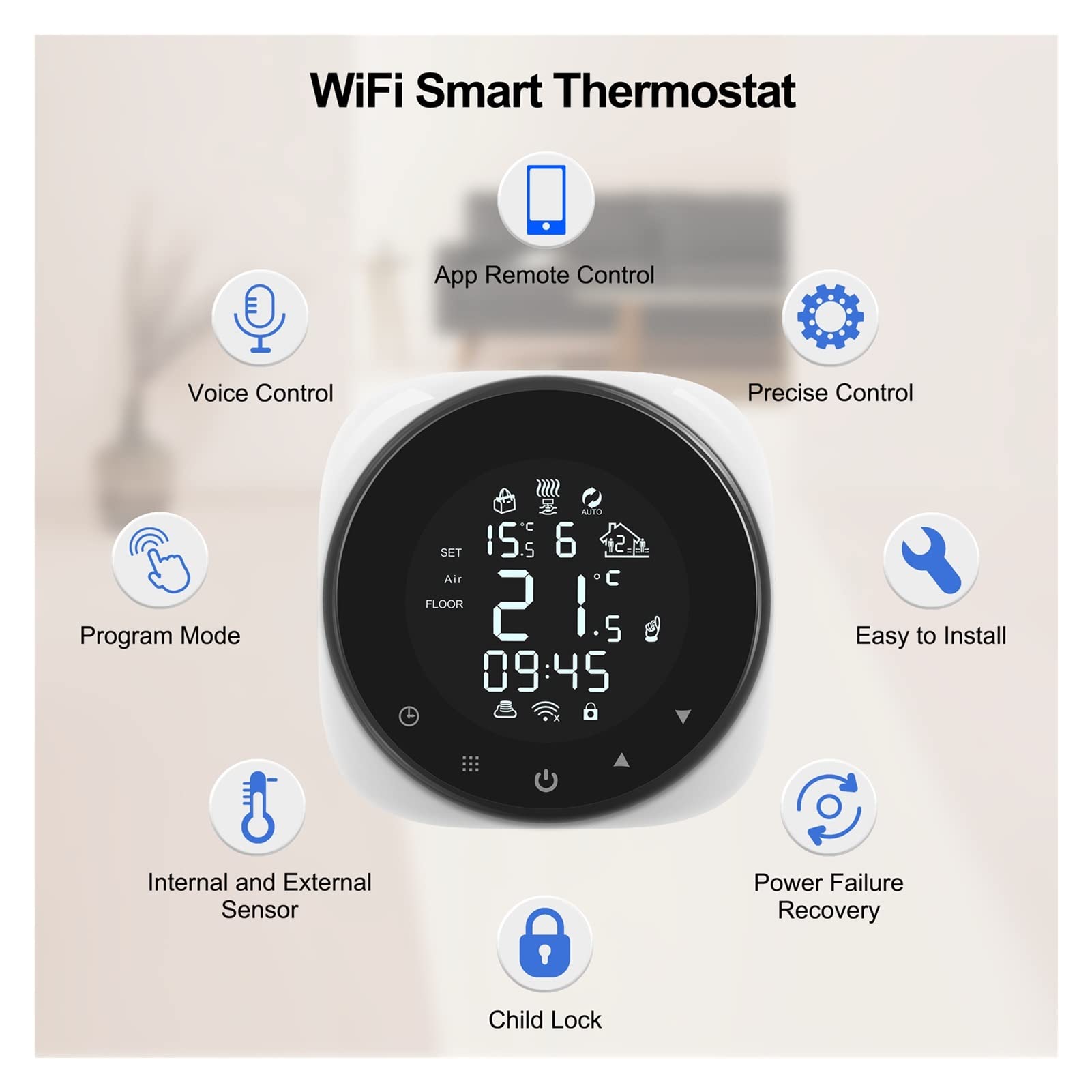 Czujnik termometru, Tuya Smart Wifi Termostat Regulator temperatury do wodnego/elektrycznego ogrzewania kotła gazowego(Electric Floor)