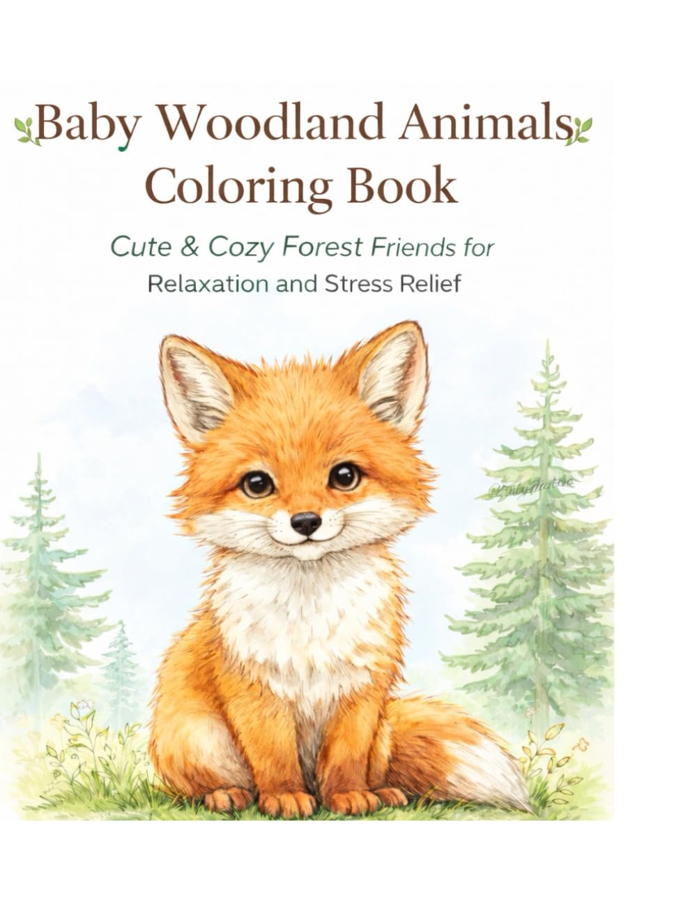 Baby Woodland Animals Coloring Book: Cute & Cozy Forest Friends for Relaxation and Stress Relief