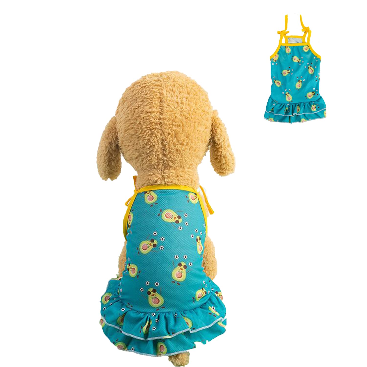 Pet Skirt, Cute Printed Puppy Summer Dress,Tank Top Suitable for Cat Small Medium Dog_XS(Fruit)