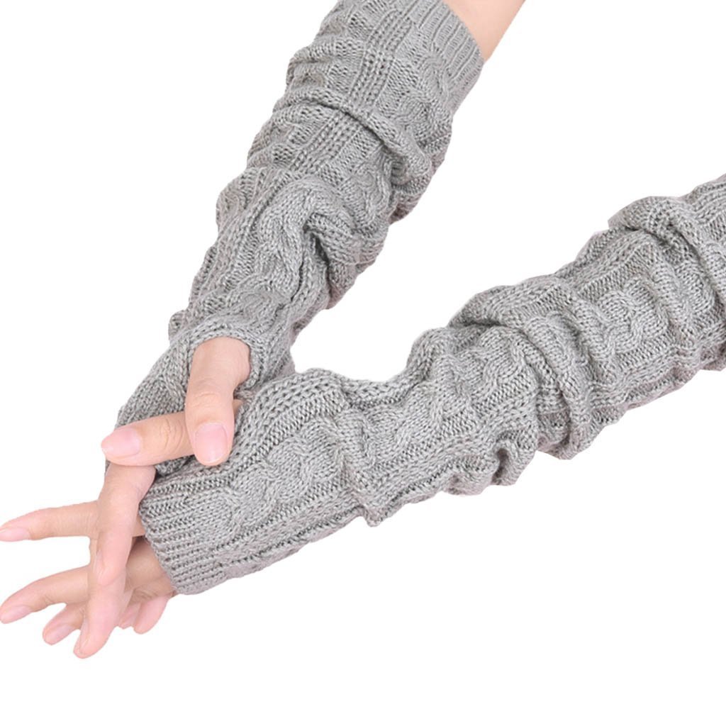Colorful House Guantes largos sin dedos con agujero para el pulgar para invierno, calentador de brazos