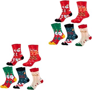 GALPADA Meias De Mulher 10 Pares De Meias De Natal Meias Masculinas De Algodão Meias De Algodão Para Mulheres Presente Meias Masculinas Médias Meias De Algodão Meias De Natal De