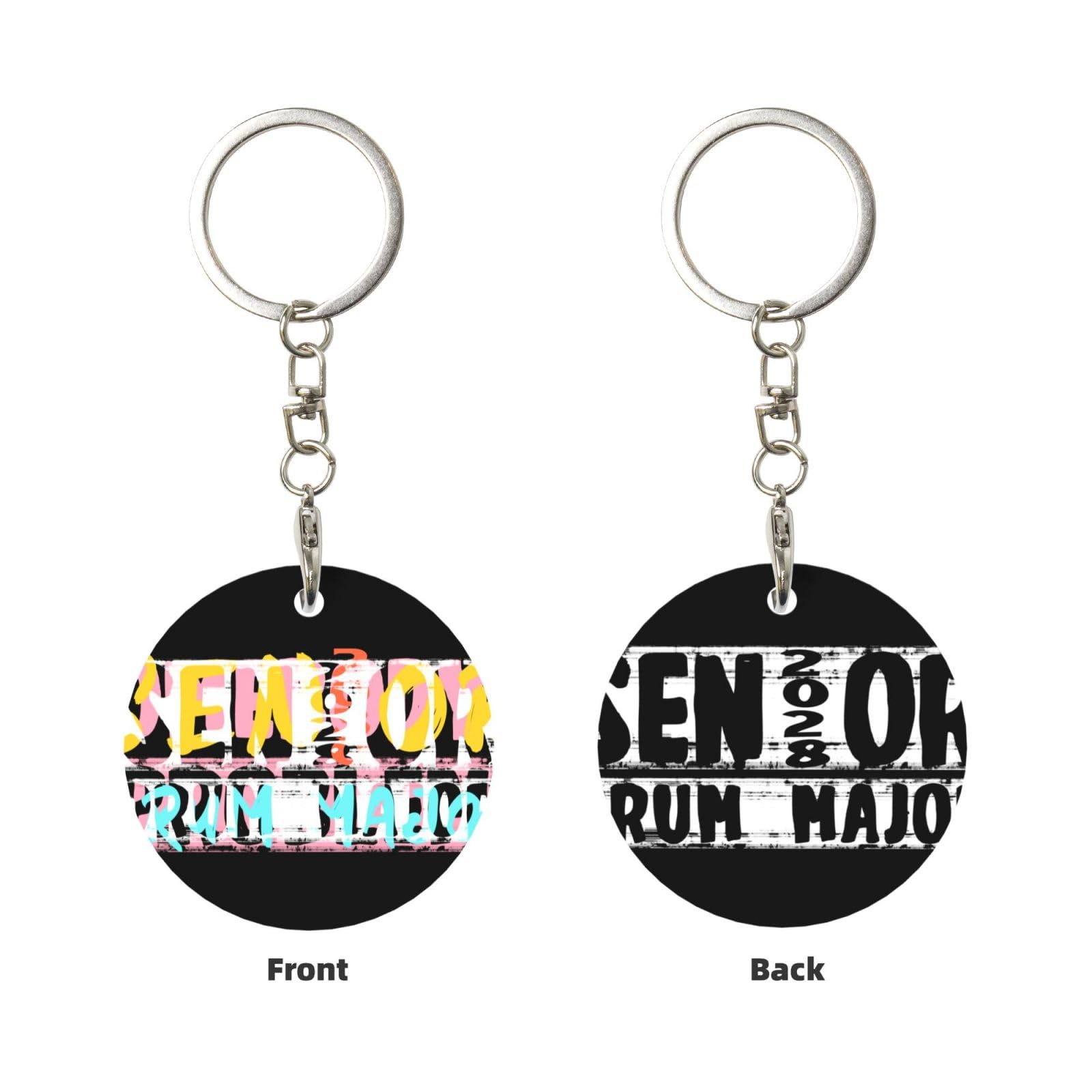 Kangweida Senior 2028 Drum Major Durable Aluminum Round Keychain Stylish Useful