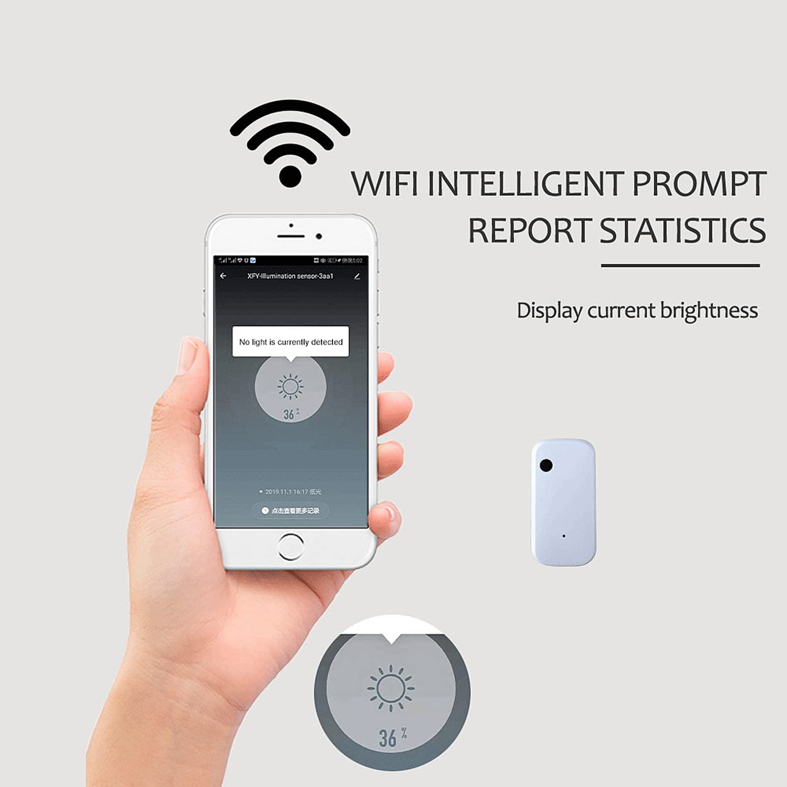 Sensor de luz Trabajar con Smart Life App Linkage Intelligence Sensor de iluminación Accionado por TuYa