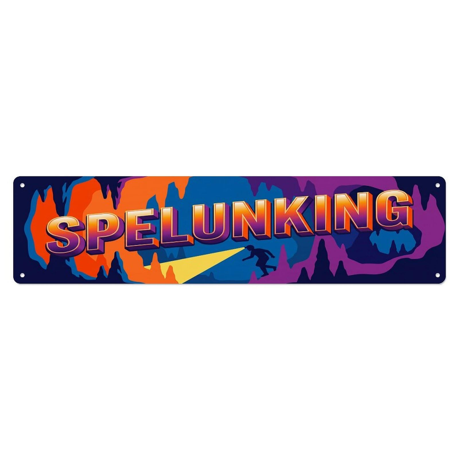 Cmhok Vintage Style Vintage Spelunking Outdoor Activity Sports Metal Tin Sign Wall Decor For Cafe, Club, Garden Metal Poster 4X16inch