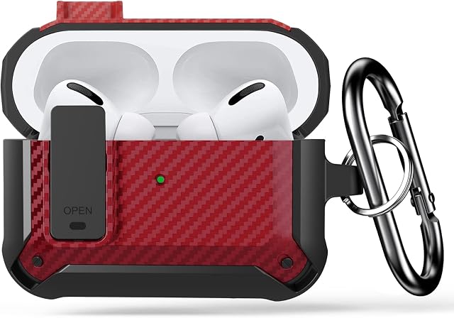 Lopnord Case for Airpods Pro 2/1 Case Cover with Lock Lid, Shockproof Cover Compatible with Airpod Pro 2 Case for Men Women, Rugged Shell for Air Pods Pro/Pro 2 Charging Case (AirPod Not Included)