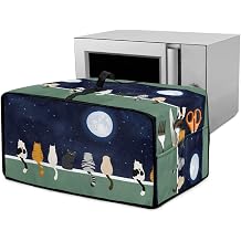 Galaxy Moon Cat Toaster Oven Dust Cover Heavy Duty Dust Protection Stain Resistant Bread Maker Cover for Kitchen Counter Decorative, M, Blue and Green