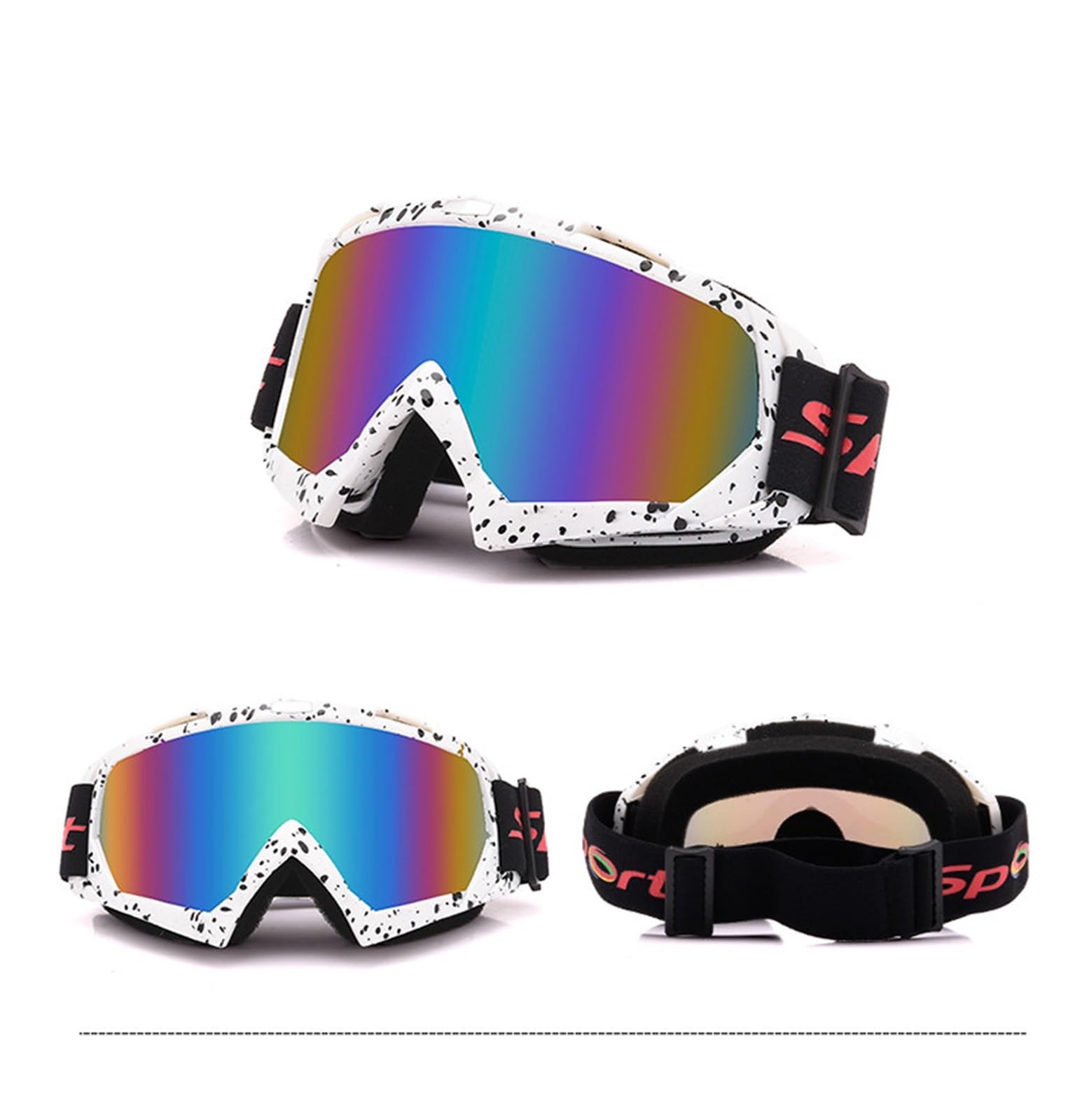 Gafas de esquí - Gafas de esquí antiniebla para adultos Gafas de máscara grande Gafas de esquí para hombres y mujeres Gafas de snowboard para nieve - Gafas de moto transpirables a prueba de vient