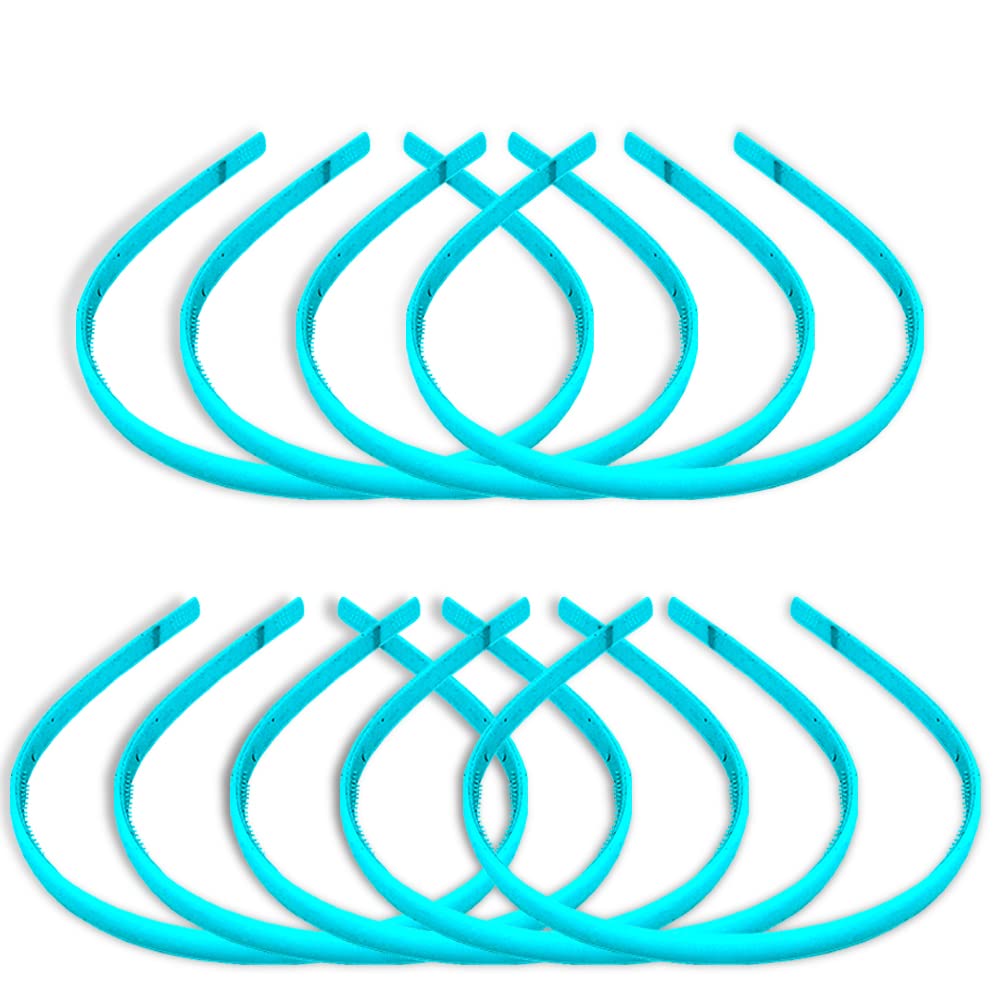 Airtick Pack of 9 Pcs Blue Big Boss Premium Daily Use Plastic Thin Girls and Women Hair Band