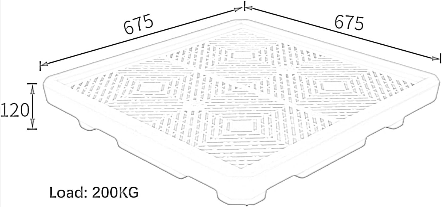 Spill-Proof Tray Oil Tank Spill Tray,Spill Platform,Spill Containment Platform,Stackable Modular Anti Spill Pallets,Leakproof Warehouses Factory Industrial Plastic Pallet,12.80x12.80x2.17in/32.5x32.5