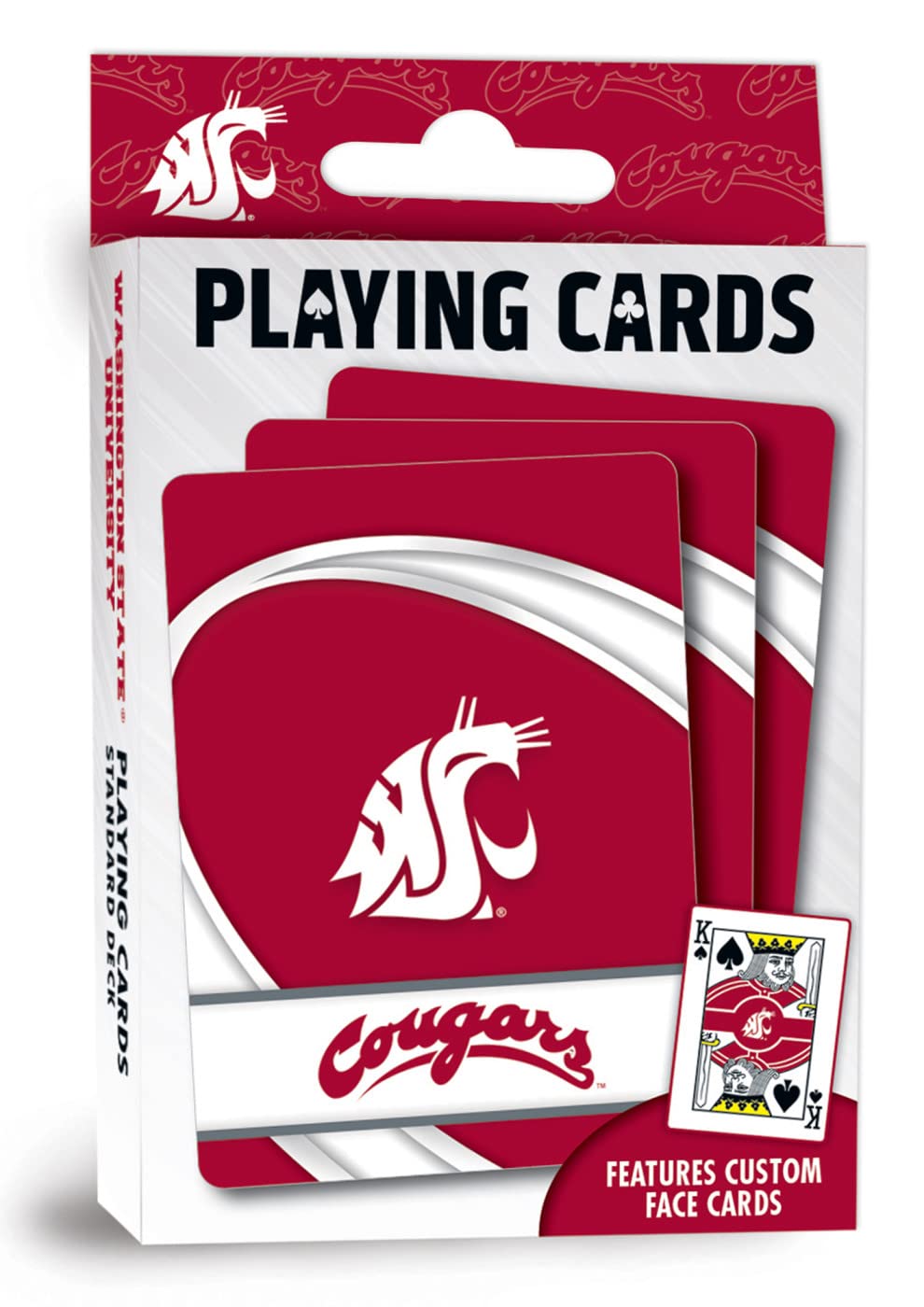 MasterPieces Family Games - NCAA Washington State Cougars Playing Cards - Officially Licensed Playing Card Deck for Adults, Kids, and Family