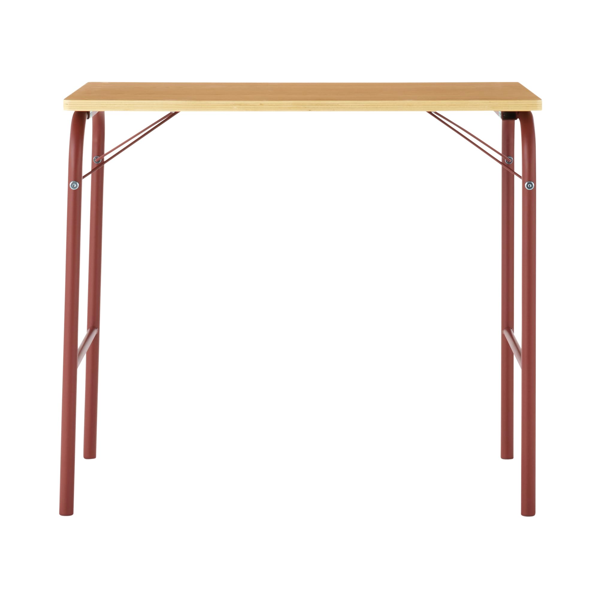 無印良品 スチールパイプテーブル エンジ 幅80×奥行50×高さ70cm 折りたたみ式 83755836