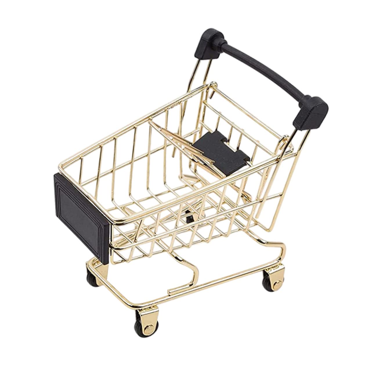 Alipis 1Pc Golden Mini Storage Basket Trolley Shape Organizer for Home Adornment Office Decor and Kitchen Use Versatile Design for Desktop Storage and Playful