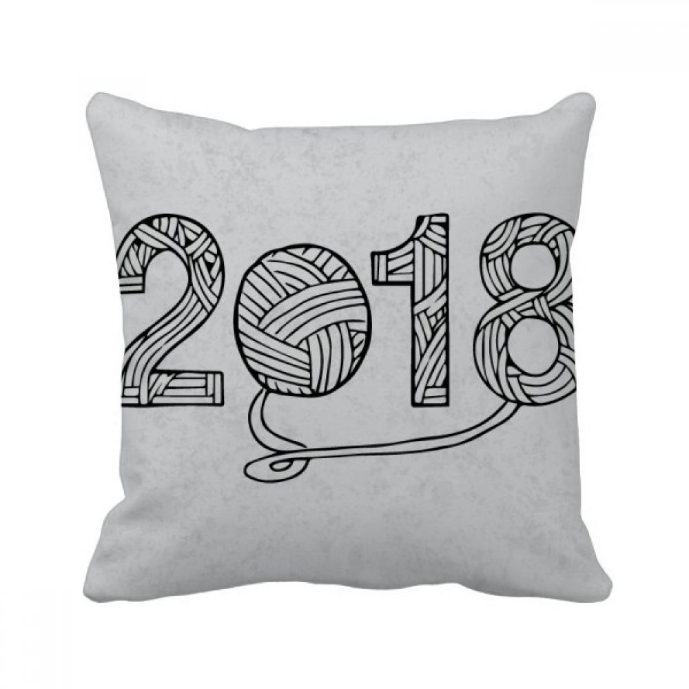 Coussin Chien 2018 Happy New Year 40x40cm pour canapé salon