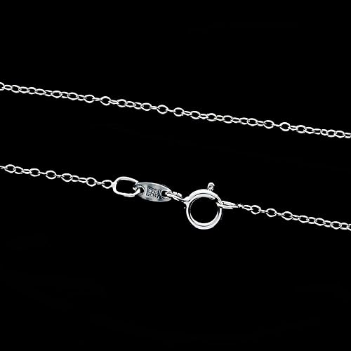 Miniatura 5 de SilverAmber Jewellery Reino Unido - Collar de cadena de plata de ley de 14, 16, 18, 20, 24, 28, 32, 36, 40 pulgadas, delicados, bordillos,