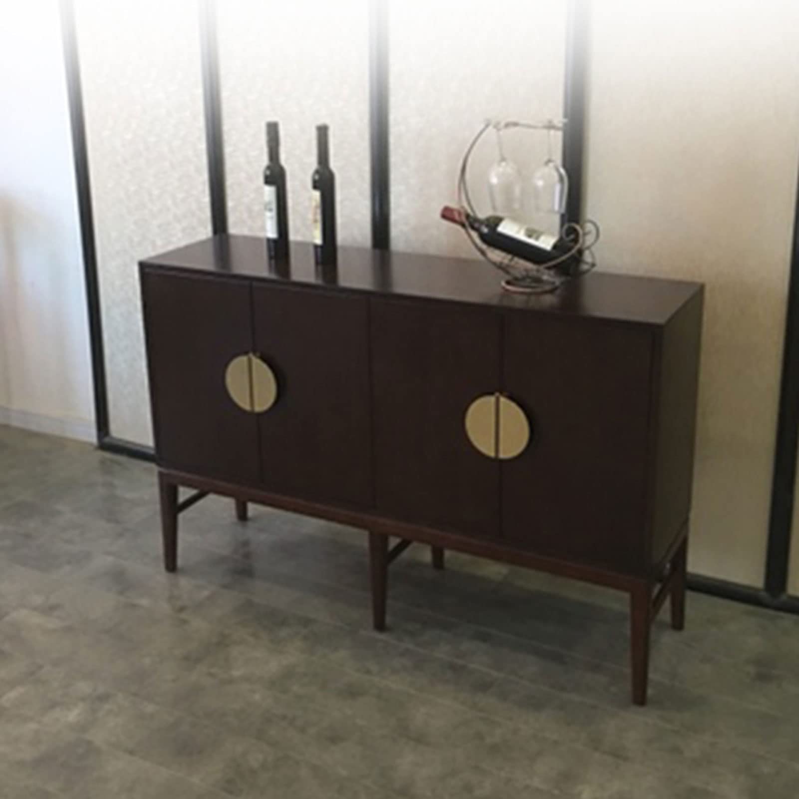 2 maniglie for mobili in ottone massiccio semicircolari, maniglie for cassetti, armadio for mobili, asta for saldatura for porta della libreria(Pitch 128 2pcs)