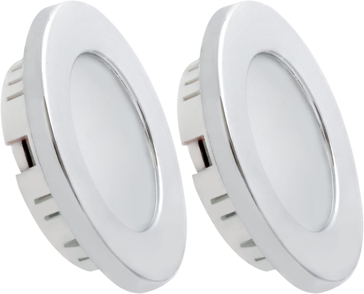 Dream lighting RV Lights Interior RV LED Recessed Puck Lights Kitchen Cabinet Lamp 2.7inch 2W 120LM 6000K White Lighting Pack of 2