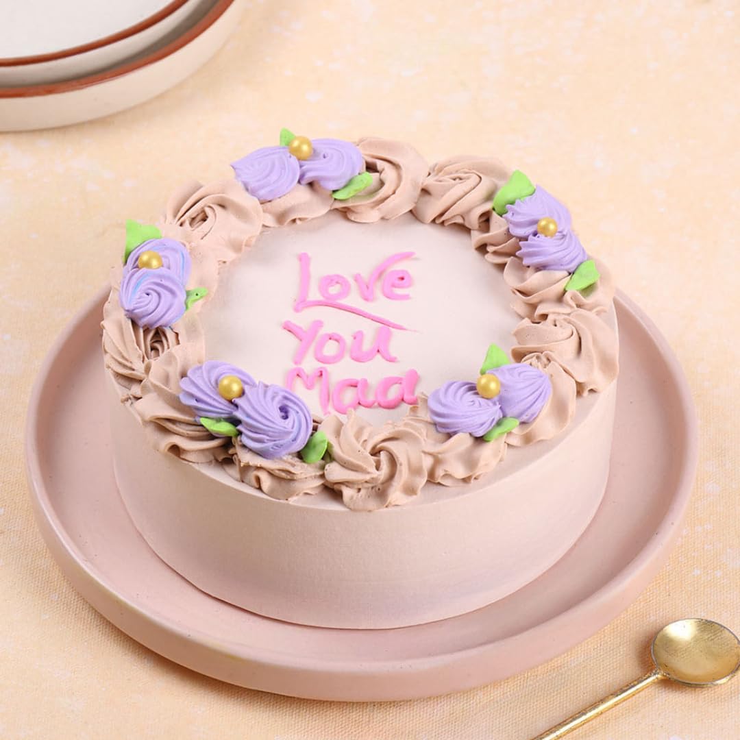 FlowerAura Delicious Fresh 1Kg Sensational Eggless Vanilla Cake For Birthday Gift & Mothers Day Cake For Mom | Mother | Maa | Mother-In-Law | Amma (Same Day Delivery)-image-15