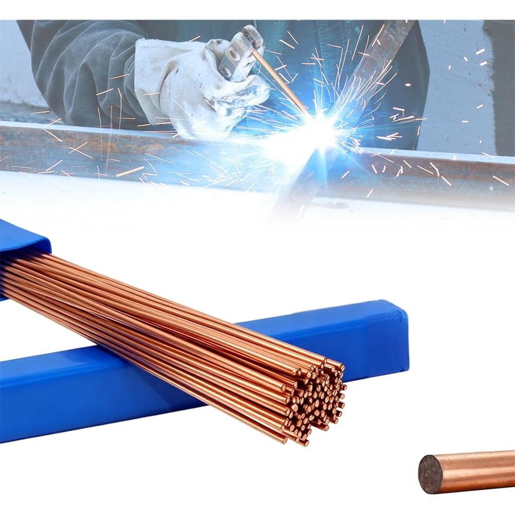 Udsknv[Ksl As Shown Copper Solder, Brass Welding Rod, 50 Pcs Brazing Rods, Copper Brazing Rods, Industry Grade Propane Soldering Torch Supply