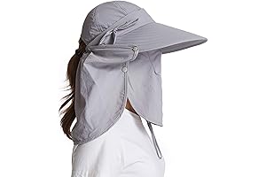 Wide-Brimmed Sun Protection Detachable Face Shield Hat For Women