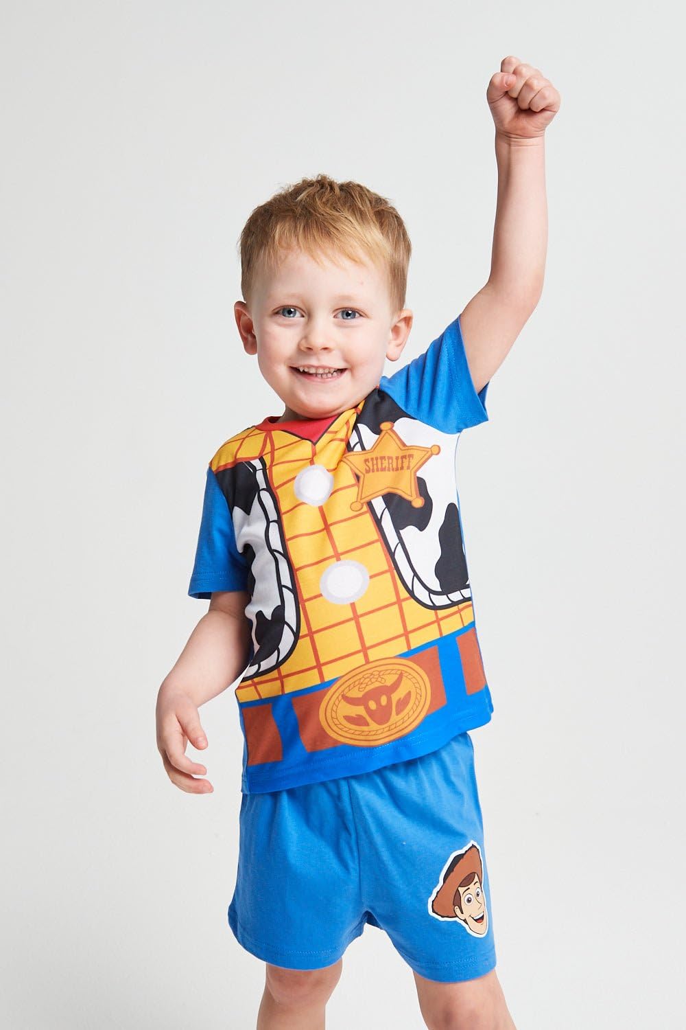 Disney Toy Story - Pigiama corto per ragazzi, confezione da 2 pezzi, magliette a maniche corte e pantaloncini coordinati, con elastico in vita, motivo Buzz Lightyear e Woody