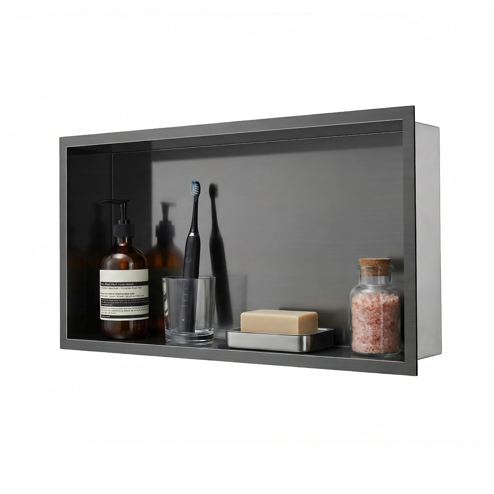 OUGOO 60 x 30 cm Stainless Steel Shower Niche, No Tile Recess Shelf — image 1