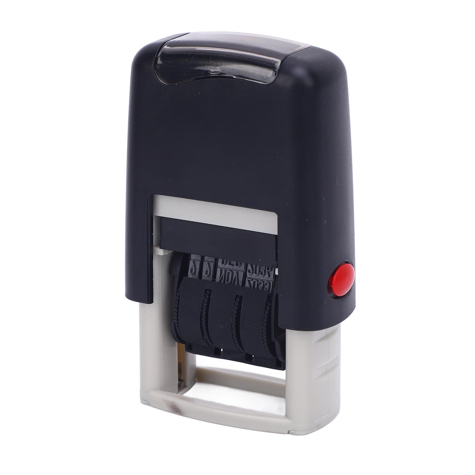 Date Stamp, Compact and Portable, Clear Imprints, ABS Material, Wide Usage, Self Inking Stamp for Official Documents, Scrapbooking, Package Labeling (Black)