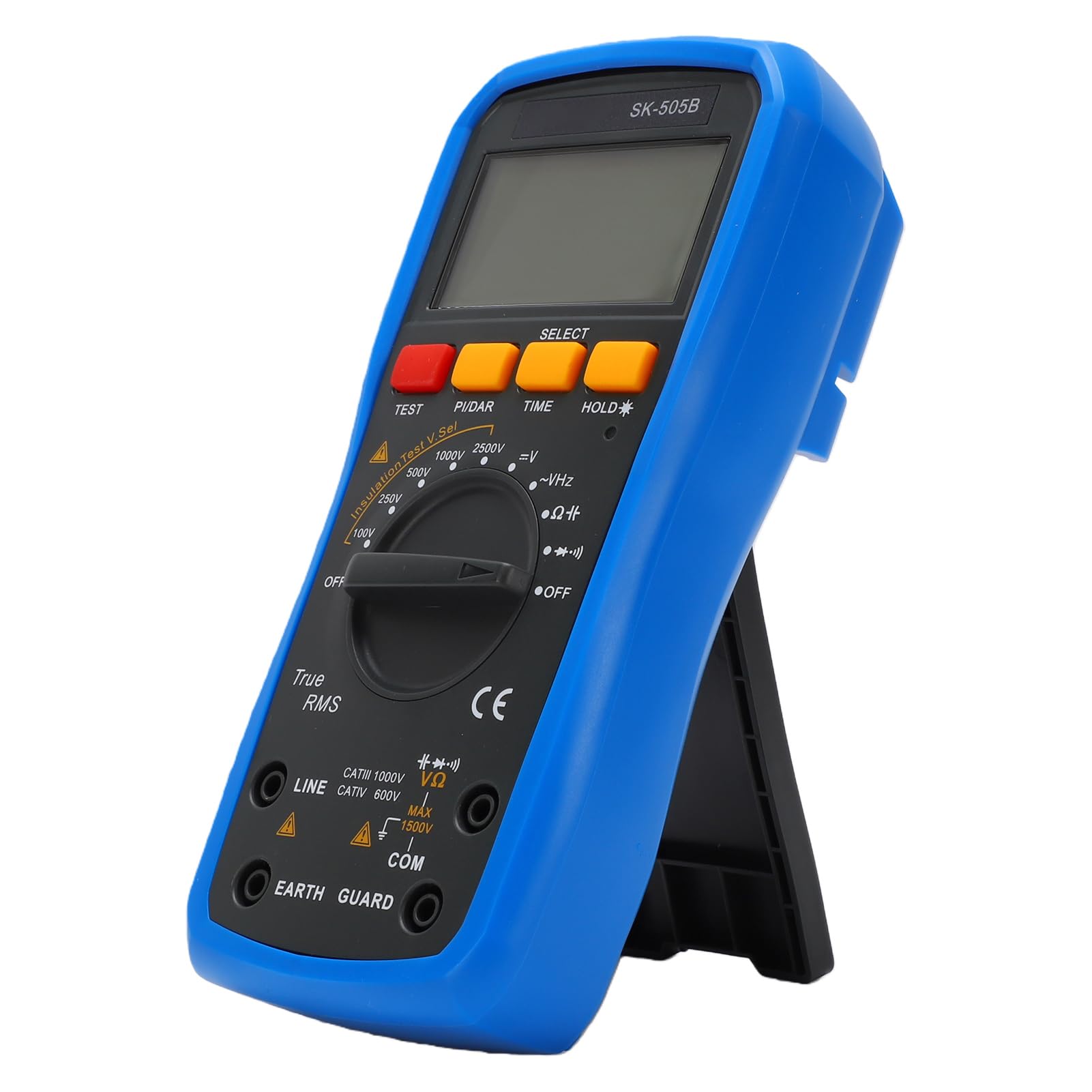 Multímetro Digital Megóhmetro de 2500 V con Rango Automático y Retroiluminación para Electricistas y Reparación de Automóviles, Unidad Recargable (SK-505B)