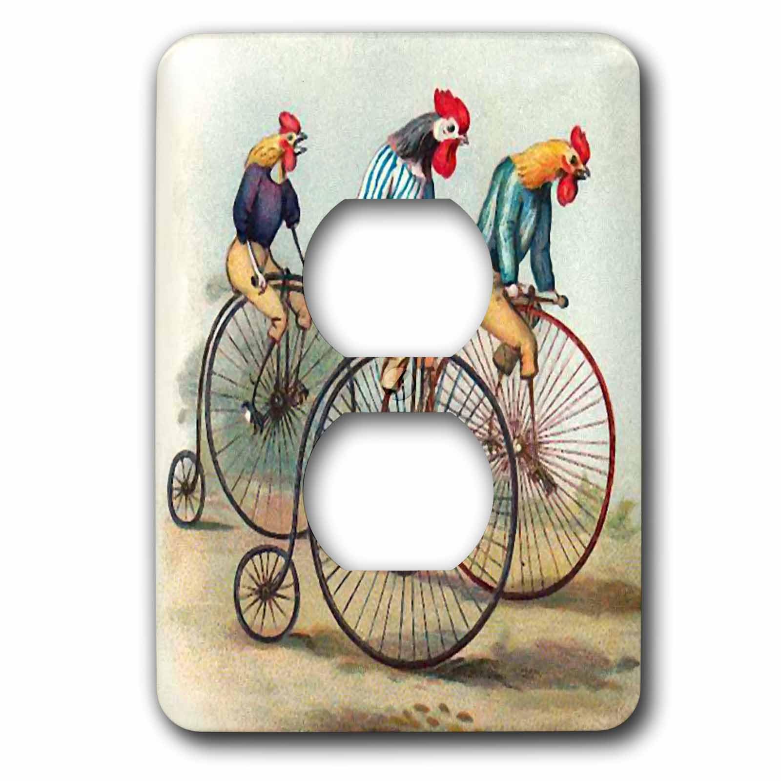 Plaque coq équitation 2 prises pour remplacer vos caches muraux jaunis