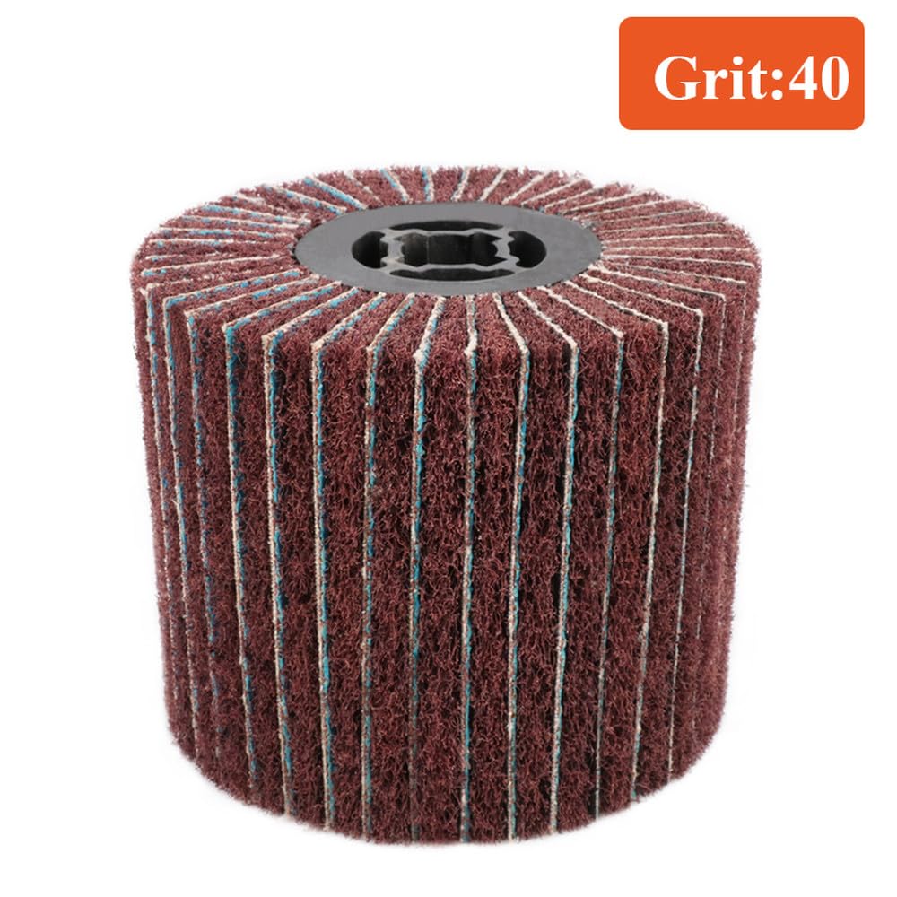 Rueda de pulido de acero inoxidable, cepillo abrasivo para pulir metales, herramientas de pulido, 120 x 100 x 19 mm, grano 40, A, 1