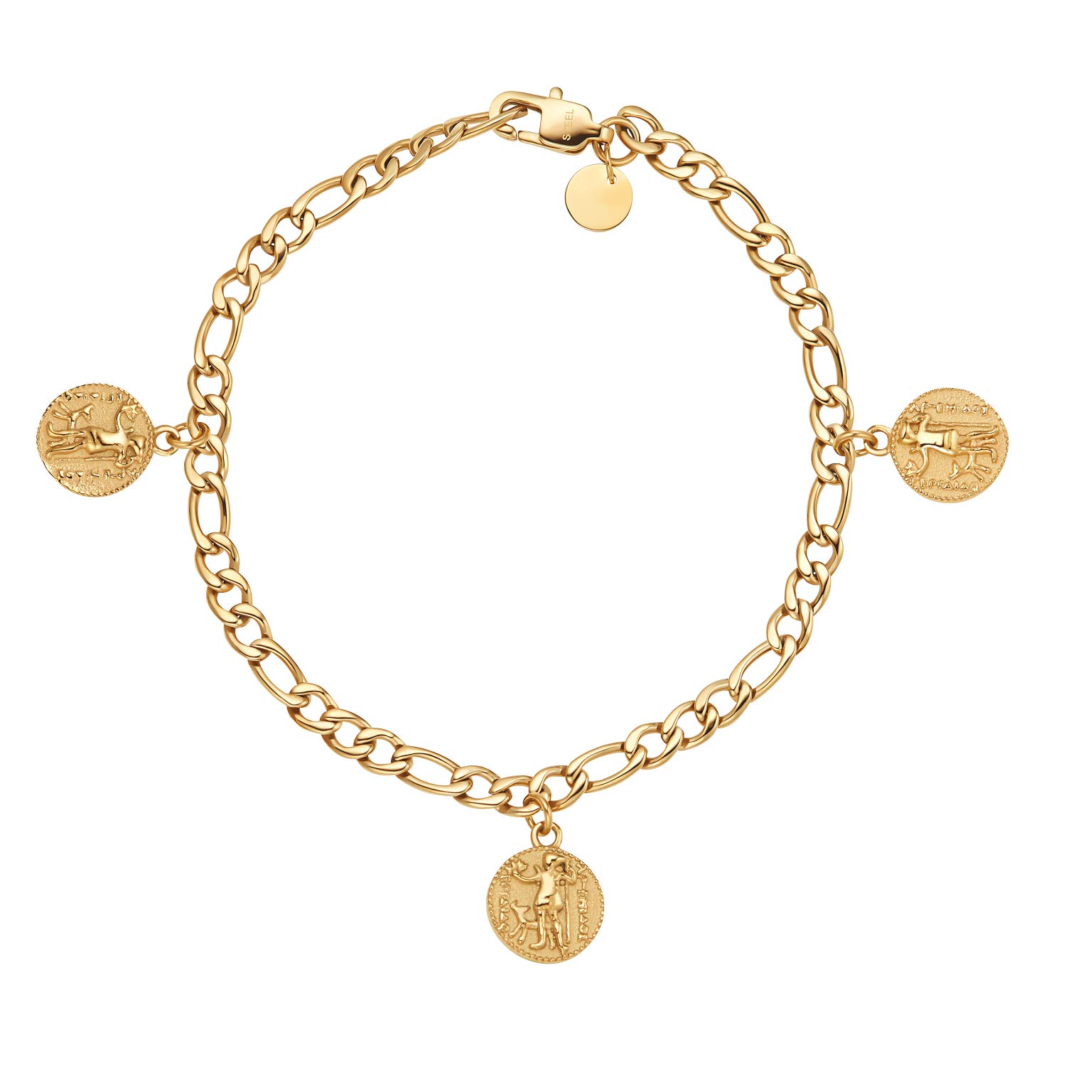 NOELANI bracelet stainless steel woman bracelet, 18 cm, gold, coin, comes in jewelry gift box