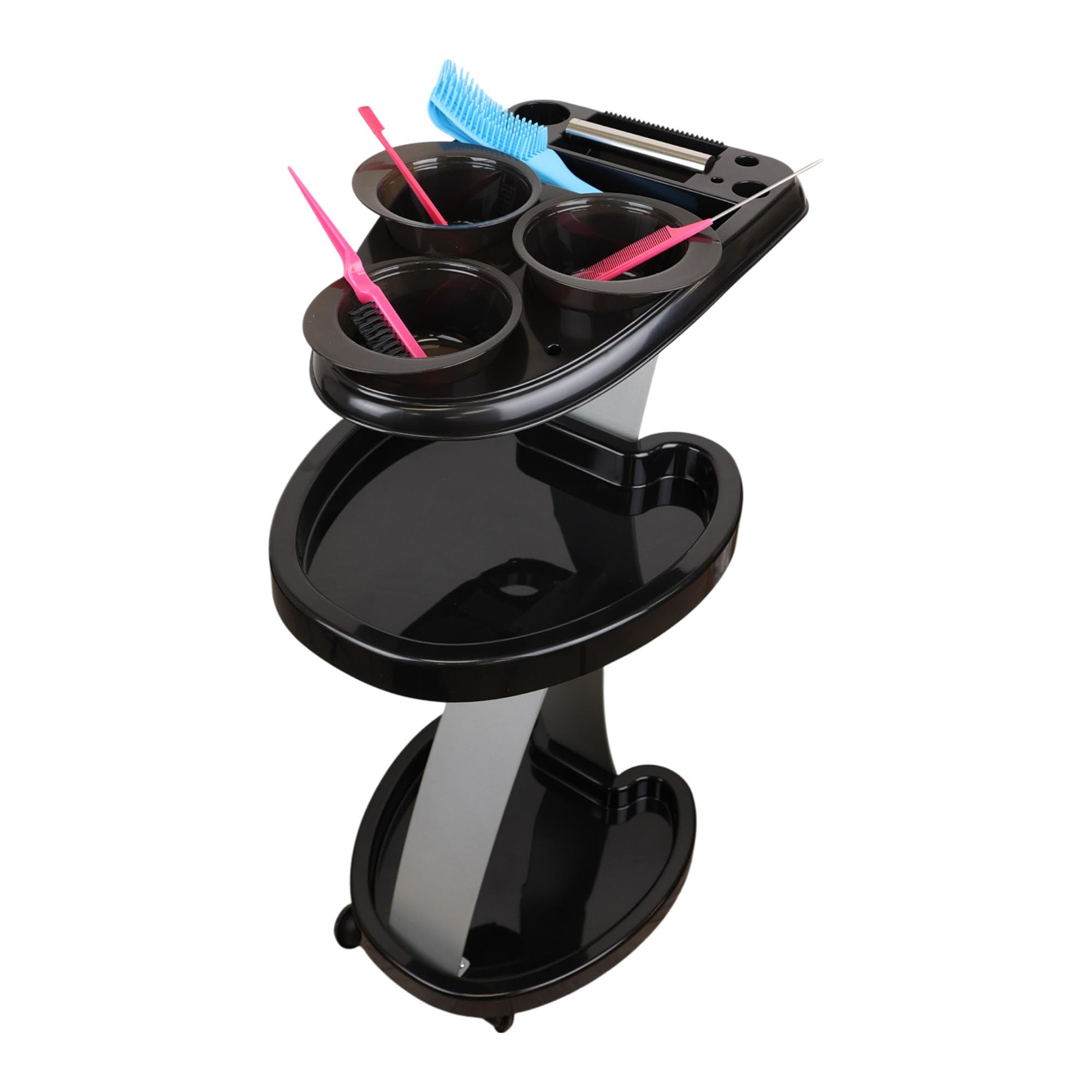 Eson Beauty Trolley on Wheels with Tray, Hairdressing Trolley, Salon Organizer, Professional Use for Beauty Salon SPA Hairdresser Tattoo Service Station (Multiple Compartments)