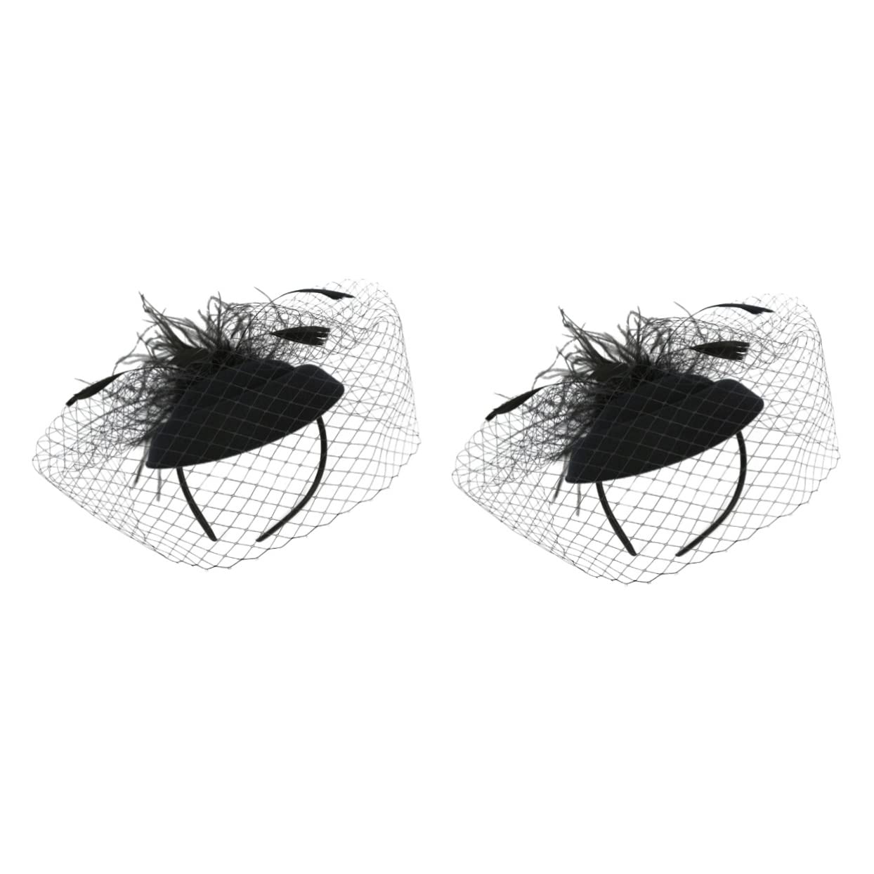 FRCOLOR 2pezzi Fascinators Vintage per Donne Copricapo Elegante con Rete per Cerimonie Feste e Tea Party Accessorio alla Moda con Design Accattivante e Comodo da Indossare