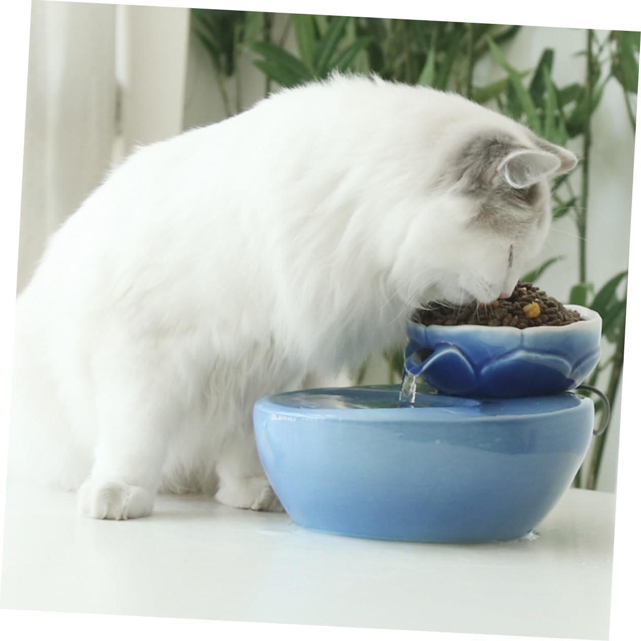 POPETPOP Alimentador Automático De Agua para Mascotas De Bebedero con Filtro De Cerámica Forma De para Gatos Perros Casa