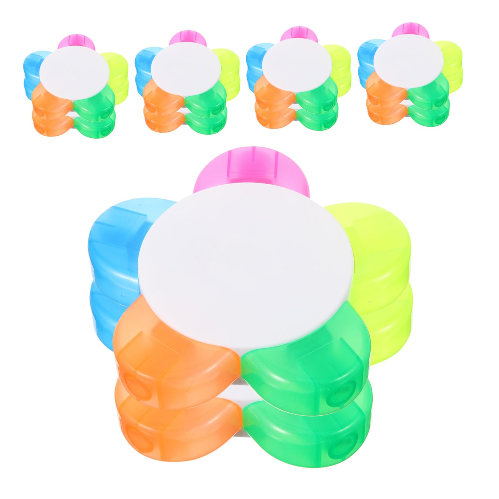 VILLCASE Lot de 10 Surligneurs Fluorescents Forme Fleur 5 Couleurs Vives, Design Pétale Esthétique, Matériau Pp Léger pour Bureau et École